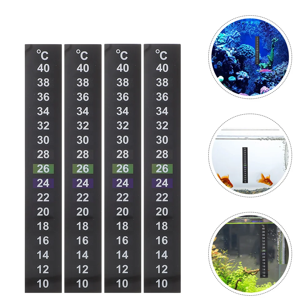

8Pcs Fish Tank Thermometer Strips Color Changing Numbers 50-104f Accurate Adhesive Stickers Aquarium Temperature Monitoring