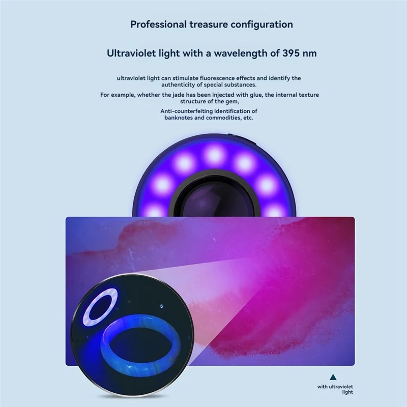 

MS120 Phone Microscope Professional Identification Lens 120X HD Magnifying Jewelens With 19 Light Modes 36 LED Lamp Beads-AT36