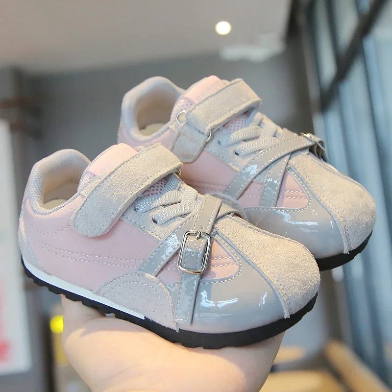 Little Girls Patchwork Sneakers Spring Autumn New Kids Fashion Tennis Shoes Outdoor Causal Non-slip Children School Sports Shoes