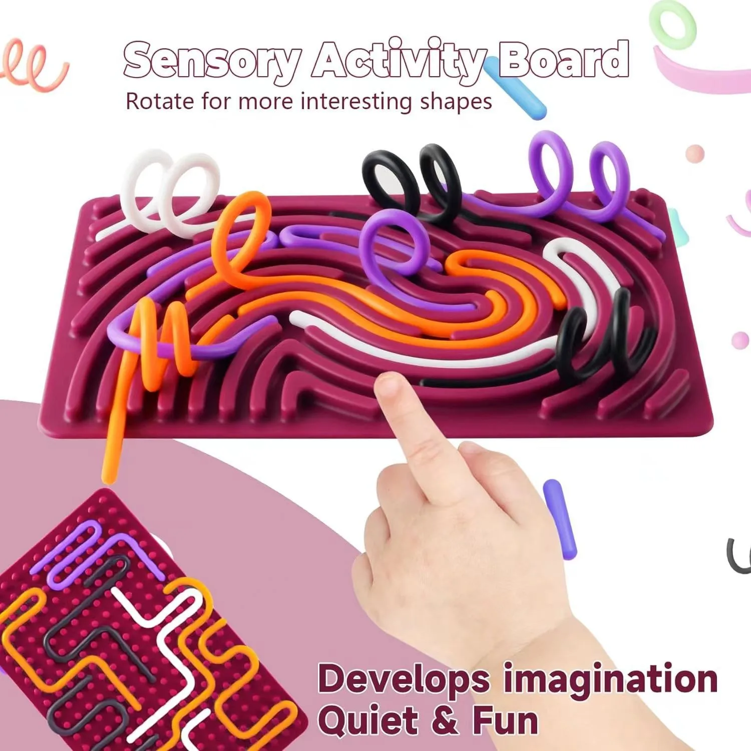 Montessori Toys Busy Board Sensory Activity Developing Board for Motor Skills,Learning Board for Toddlers