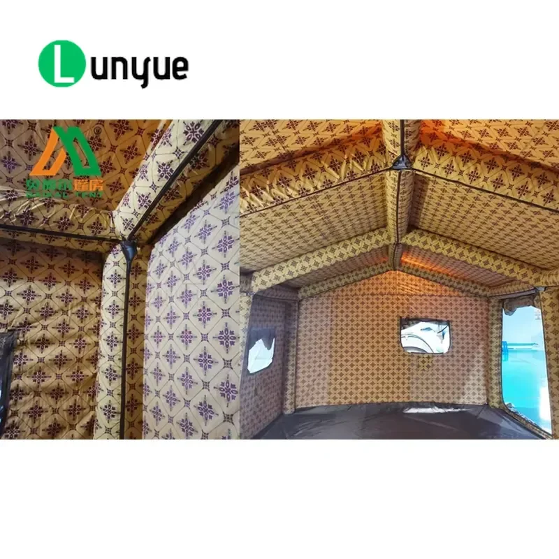 Waterproof Canvas Inflatable Tent Quick Automatic Opening Four Seasons Outdoor Camping Desert Middle East Hot Selling