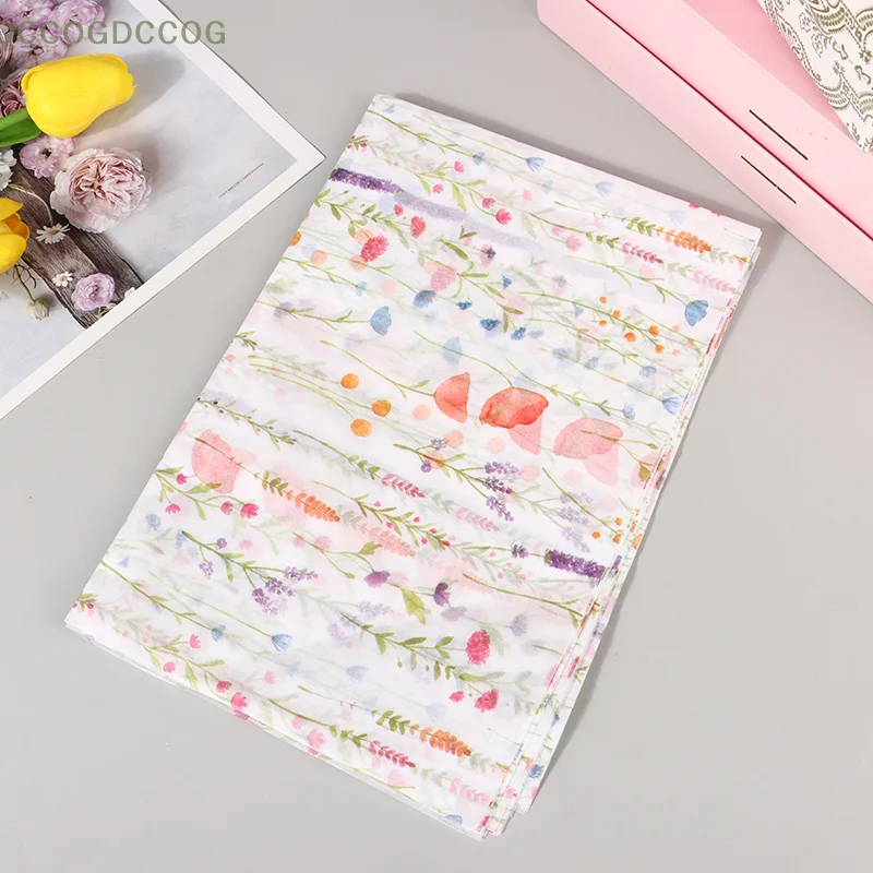 10 Sheets Wrapping Paper Flower Wrapping Paper Cake Baking Gift White Floral Paper Bouquet Flower