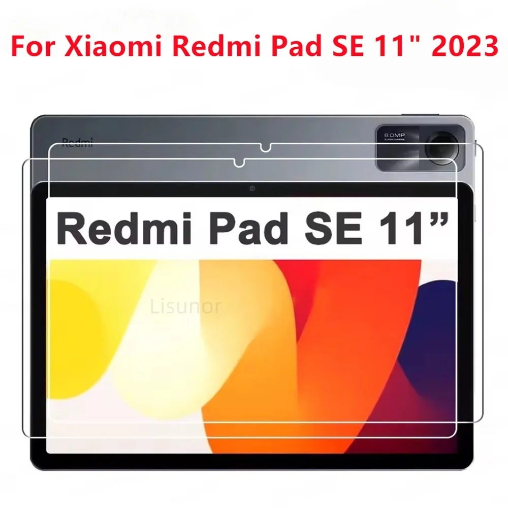 2 PCS 9H Tempered Glass Screen Protectors For Xiaomi Redmi Pad SE 11 Inch 2023 Anti-Fingerprint HD Clear Tablet Protective Film