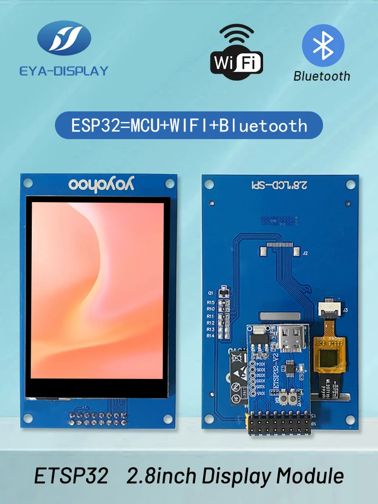 2.8inch Wide ViewESP32 LVGL WIFI&Bluetooth Development Board 240*320 Smart Display Screen 3.2‘’ LCD IPS Module With Touch Screen