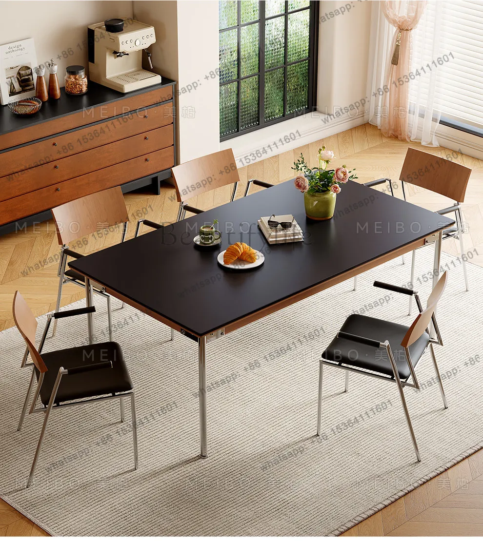 

Minimalist retro dining table light luxury high-end medieval style table living room household small apartment