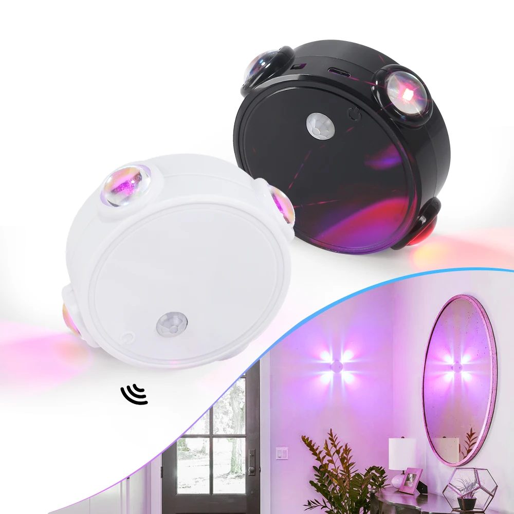 2pcs Motion Sensor Led Wall Lamp Smart Night Light with Mobile Detection LED Wall Lights Magnetic Mount Dimmable Rechargeable