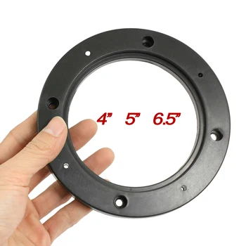 X Autohaux 2-4pcs 4 Polegada 5 Polegada 6.5 Polegada Carro Preto Oco Universal Alto-falante Espaçador Montagem Placa Espaçadora Plástico 120mm ID