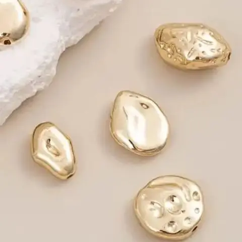 

14 К позолоченные жемчужные прокладки в стиле барокко, каменные бусины неправильной формы, дизайн лепестков для изготовления сережек ручной работы своими руками, ювелирных изделий