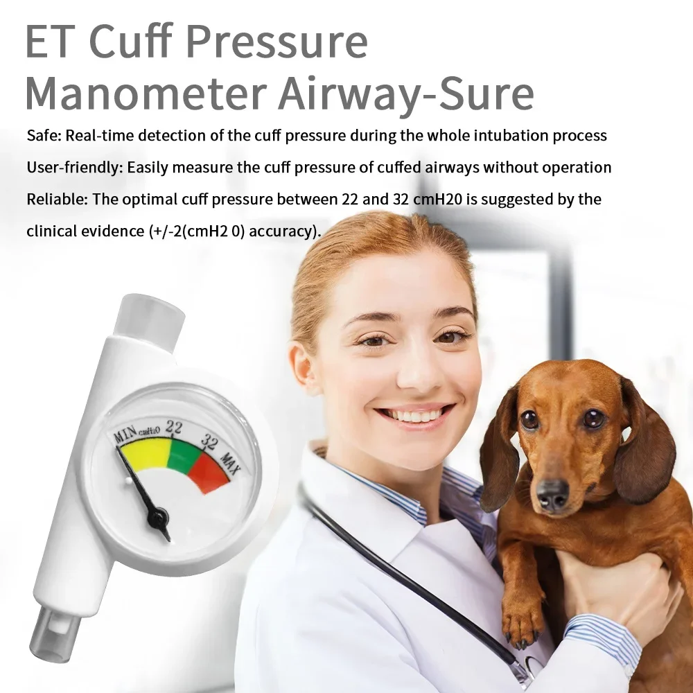 

Pet Instability Detection Cuff Manomater Airway -Sure Intubation Balloon Pressure Gauge Endotracheal Saturation Monitor