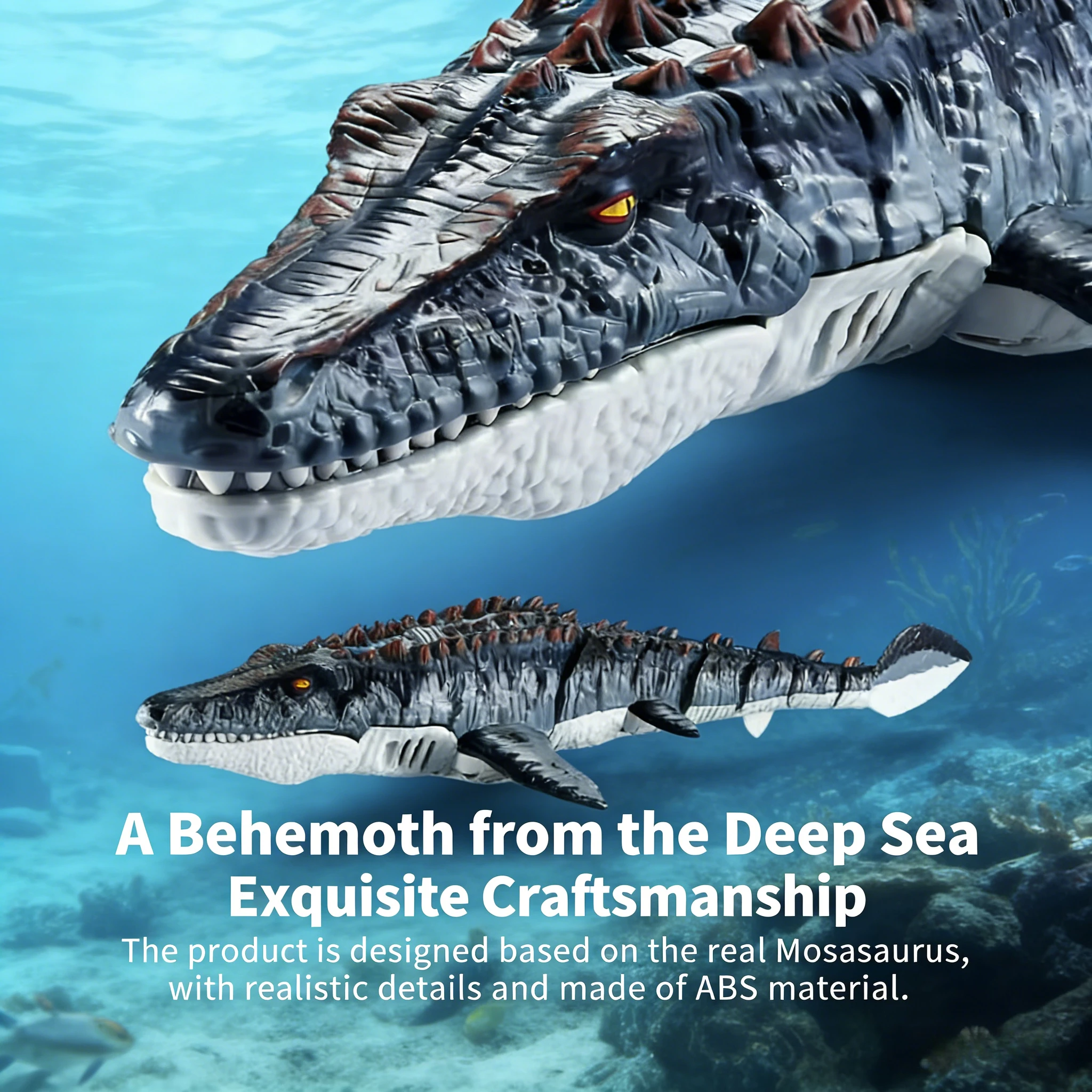 

F01-2.4G Wireless Rechargeable RC Spray Dinosaur Shark Mosasaurus | Bionic Wiggle Water Toy for Boys & Kids