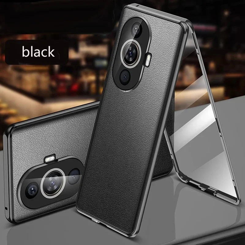 

Кожаный металлический чехол для телефона Huawei Nova Y70 Y71 Y72 Y72S Y91 Y73, двухсторонний защитный чехол из закаленного стекла с полной защитой объектива