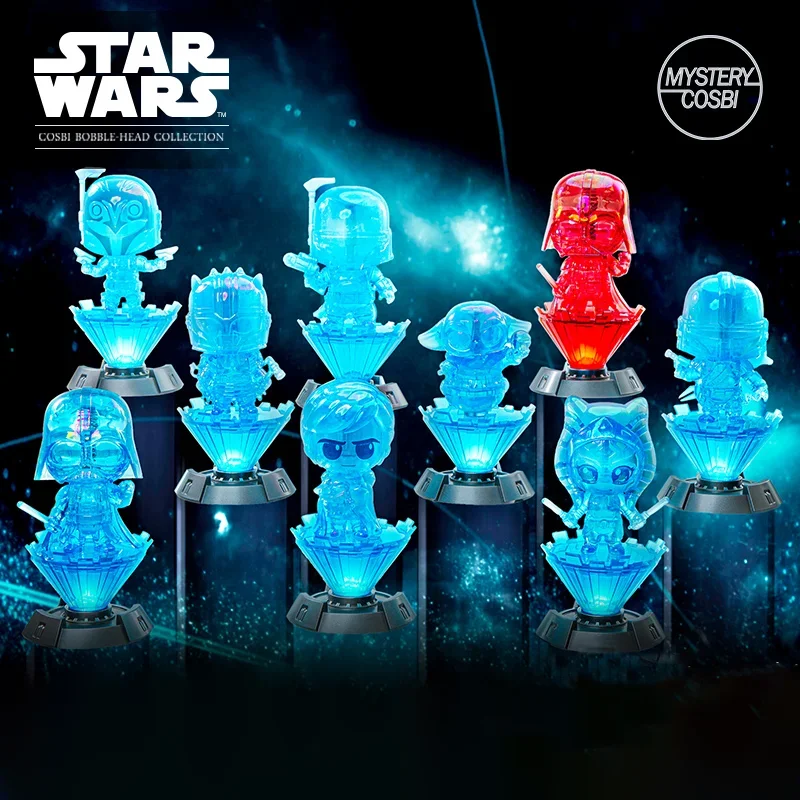 Star Wars Hologram Series Blind Box Mandalorian Cosbi Mini Action Figures Mystery Box Ornament Toy Birthday Surprise Gift Toys