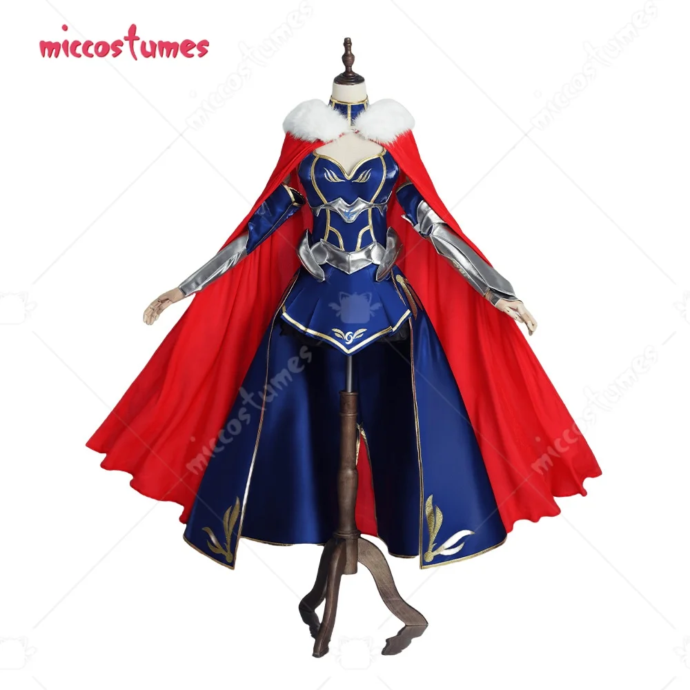 

Miccostumes Women's Saber Altria Cosplay Costume Dress with Cape and Crown Halloween Cosplay Costumes