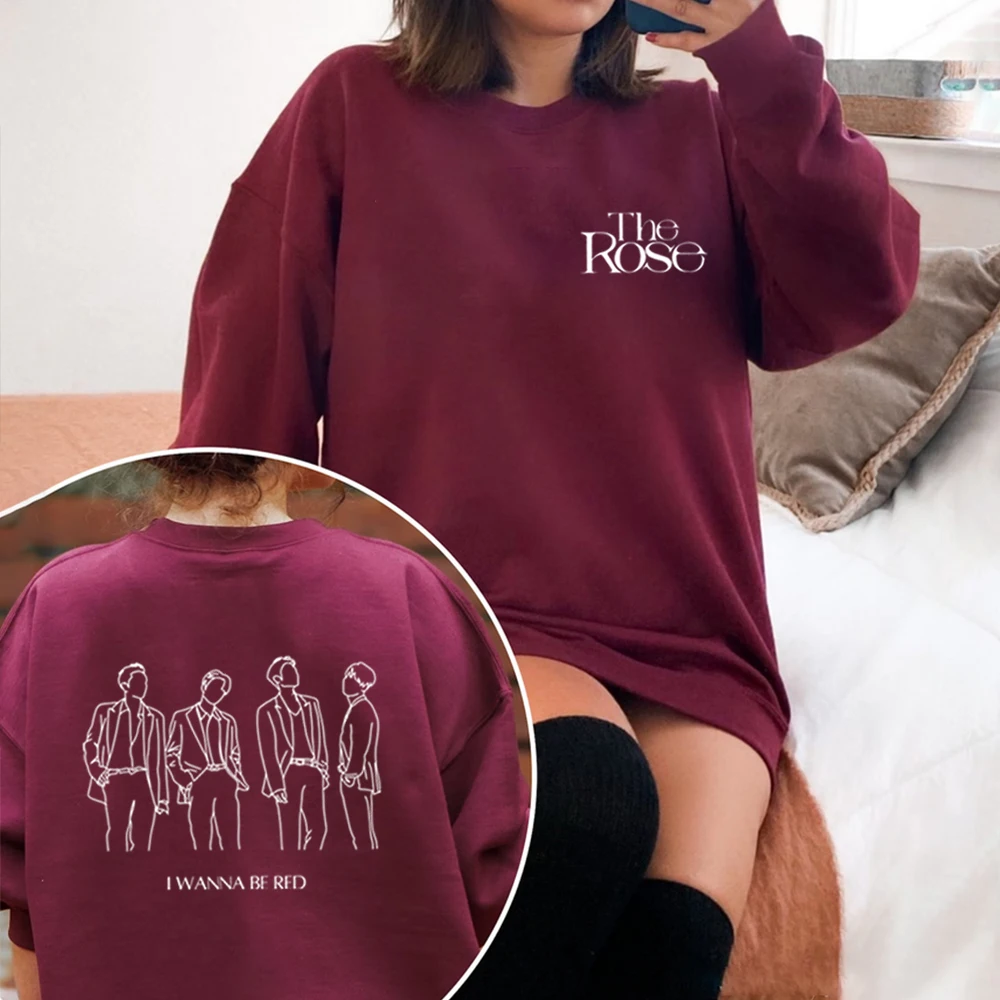The Rose Kpop Sweatshirt Back To Me Shirt Trendy Korean Style Sweater K-pop Top Unisex Casual Long Sleeves Sweatshirt Hoodie