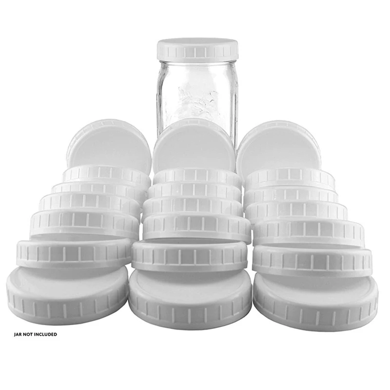 10pc 70mm/86mm Inner Diameter Plastic Covers Unlined Ribbed Lids Storage Caps ReplacementsWhite Mason Canning Drinking Jars Lid