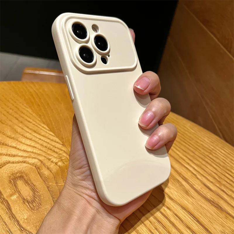 حافظة فاخرة من السيليكون غير اللامع لهاتف آيفون 16 15 14 13 12 11 برو ماكس بلس خط رسم صلب أسود أبيض غطاء رفيع للغاية