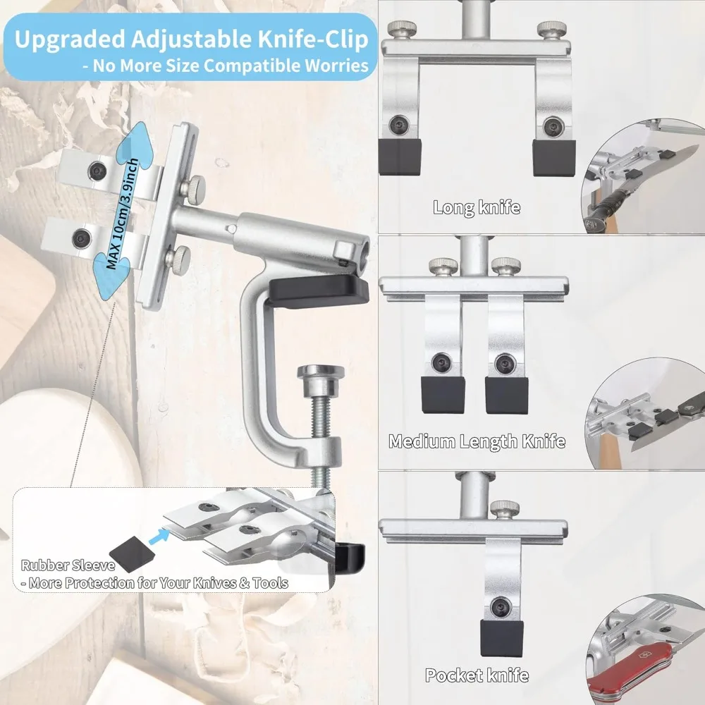 مجموعة شحذ السكاكين، مبراة السكاكين RUIXIN PRO RX-009، 360 °   دوران الوجه، زاوية ثابتة مطورة ومشبك سكين قابل للتعديل