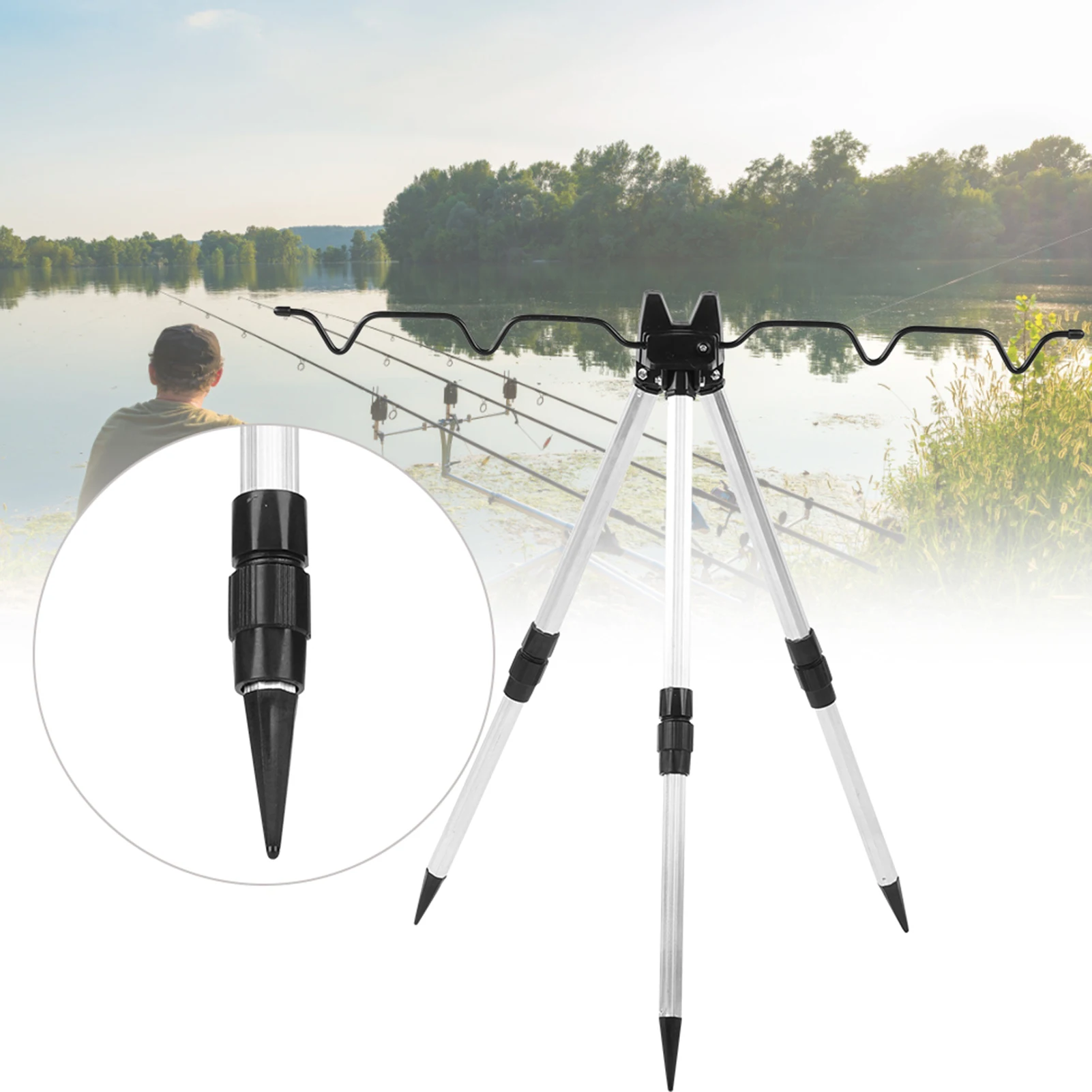 Aluminum Alloy Mini Shrinkage Fishing Rod Tripod Stand Ultrashort Folding Sea Pole Bracket Equipment Accessory