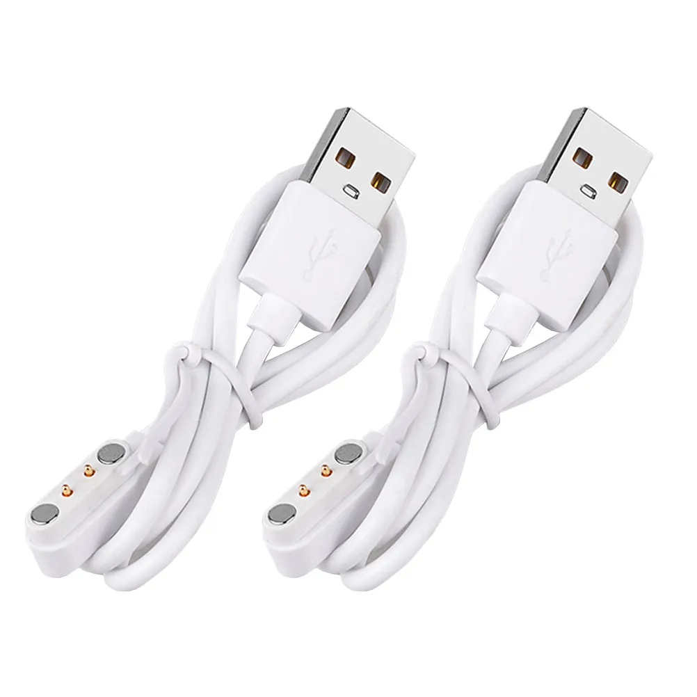 2Pcs 2Pin Magnetic Charger Cable Smart Watch Charging Cord Universal Replacement Magnetic USB Cable Charging Cord