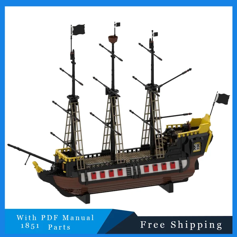 

1851 PCS Creative Pirate Ship Technology Modular Building Blocks Model Educational DIY Assembly Toys For Children Birthday Gifts