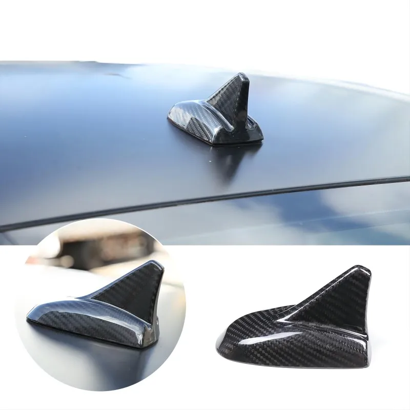 

Car Styling Roof Shark Fin Antenna Protective Cover Radio Antenna Decorate Cover Real Carbon Fiber For Maserati Ghibli 2014-2019