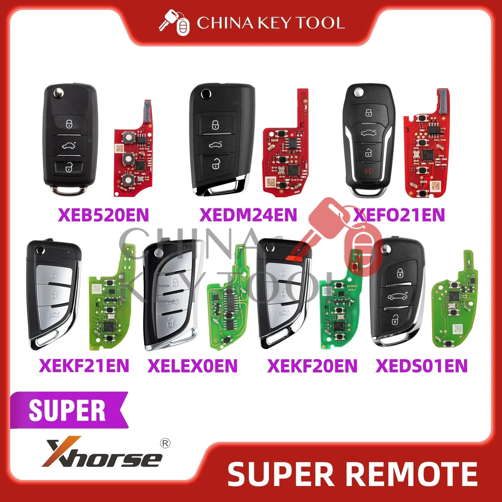 Xhorse Universal Super Remote Key XE Series Built-in Super Chip Global Version XEB520EN XEDS01EN XEFO21EN XELEX0EN XEKF20EN