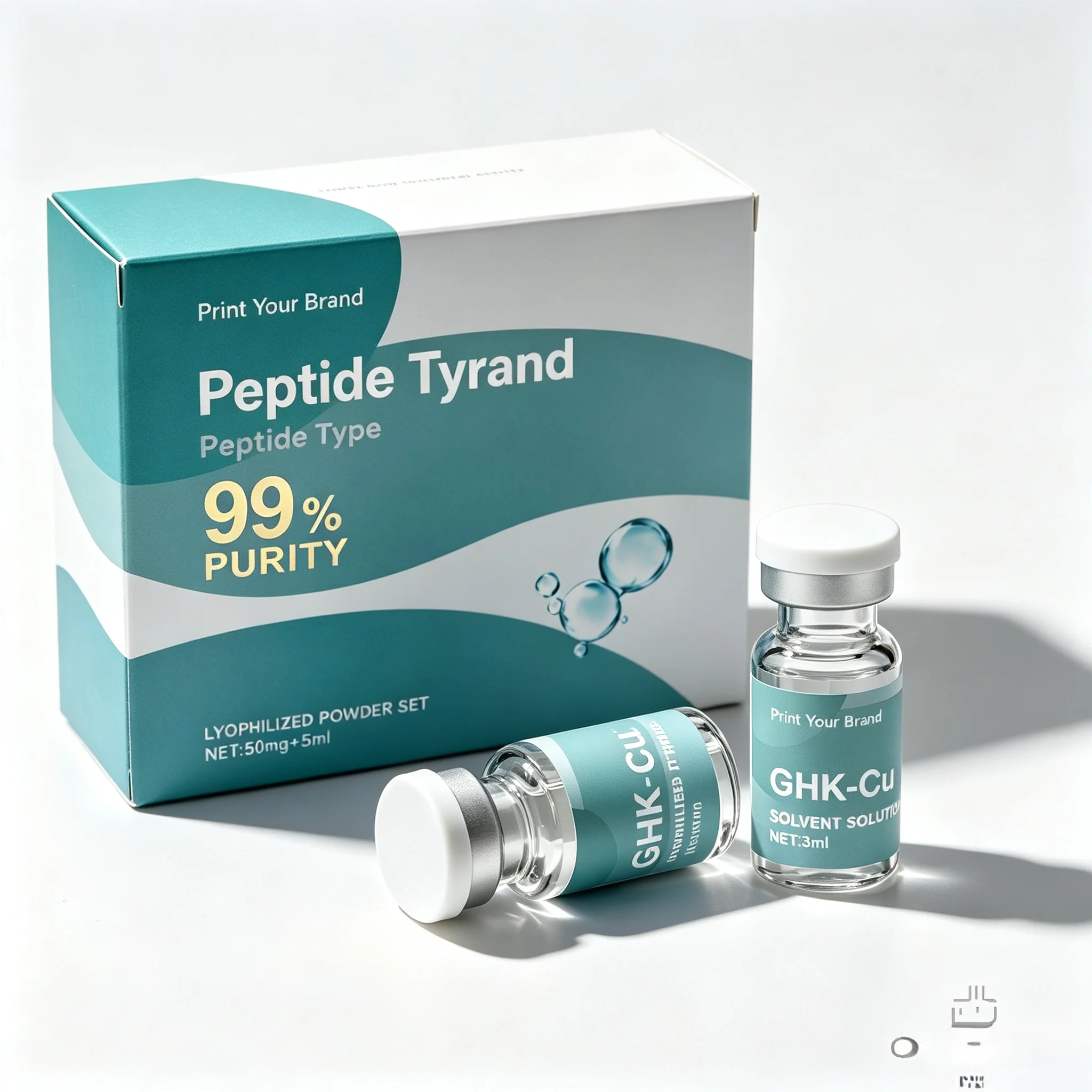 Custom Full Set Peptide Packaging Sticker & Paper Box Kit Compatible With 3ml 5ml 10ml Vials Free Design Custom Logo Labels