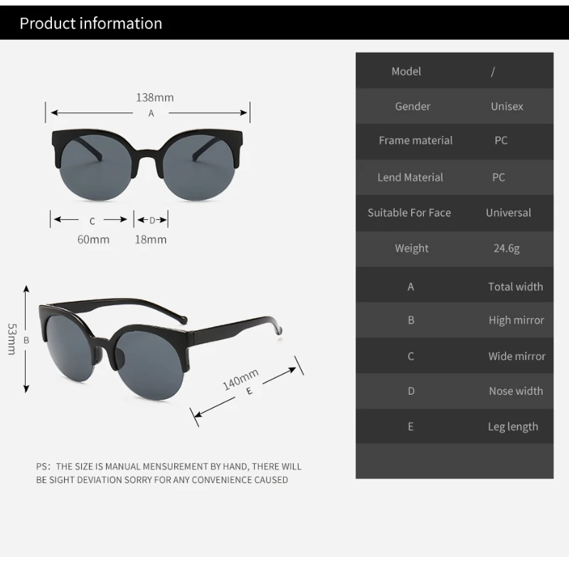 Cat Eye Women Sunglasses Oversized Sun Glasses Cat Eye Vintage Lens Mirror Female Eyewear Goggles for Women UV400 Gafas De Sol