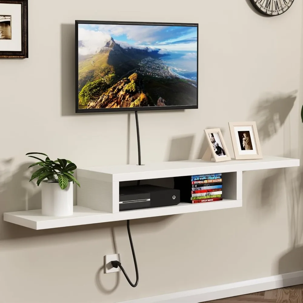 

Wall Mounted TV Stand, Media Console Stand, TV Storage Shelf, Floating TV Stand Entertainment Shelf for Living Room, Bedroom