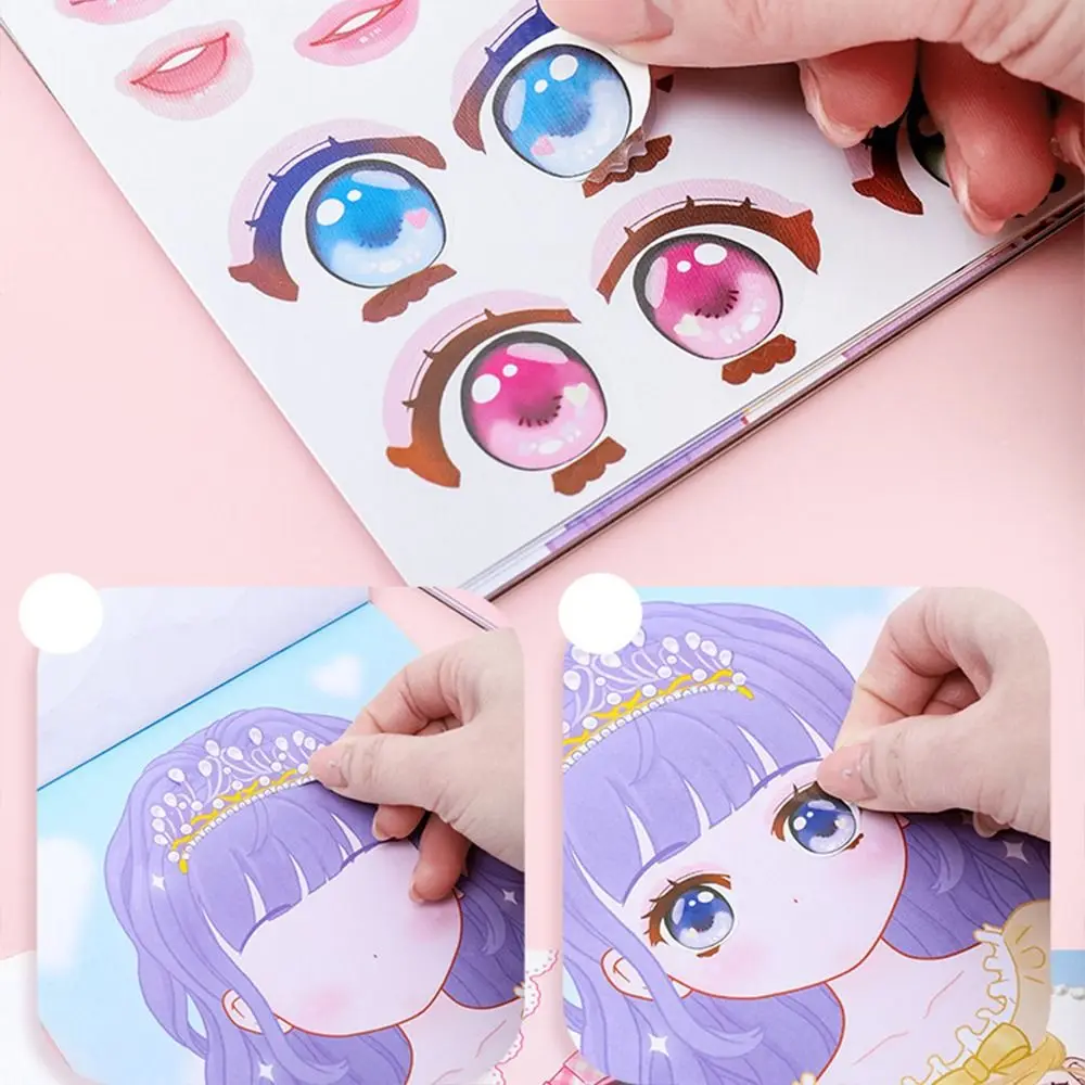 Journal Princess Dress Up Sticker Make Your Own Princess Sticker Little Girl Makeup Outfit Stickers DIY Decorative Sticker