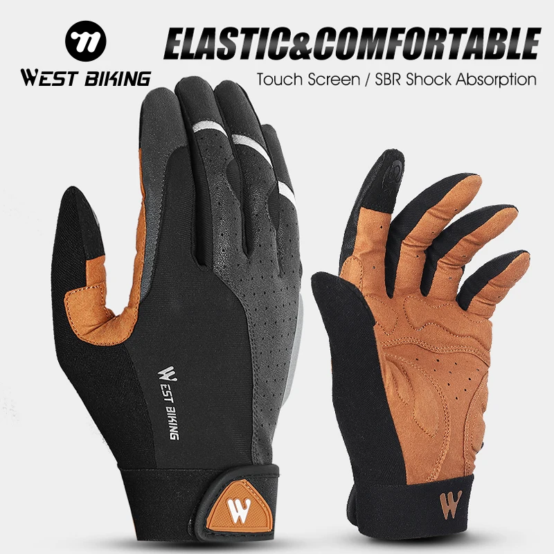 WEST BIKING Cycling Bicycle Gloves Men Women Touch Screen MTB Road Bike Gloves Shockproof Breathable Motorcycle Sports Gloves