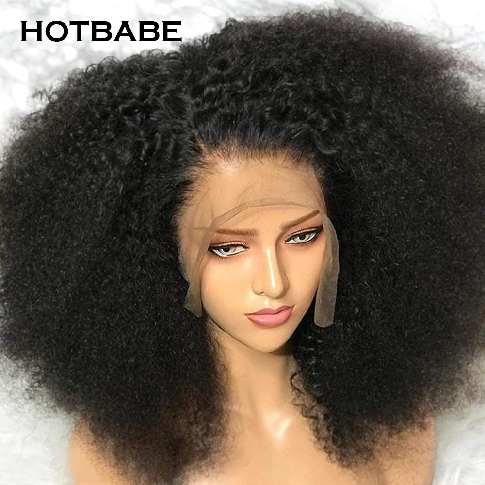 

250 Density Afro Kinky Curly Wig 13x4/13x6 HD Transparent Lace Frontal Wig Curly Human Hair Wig Brazilian 5x5 Lace Closure Wig