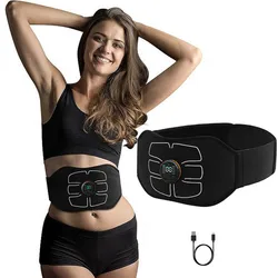 EMS Muscle Stimulator Vibration Body Slimming Belts Abs Trainer Abdominal Toning Belt USB Recharge Weight Loss Fitness Massager