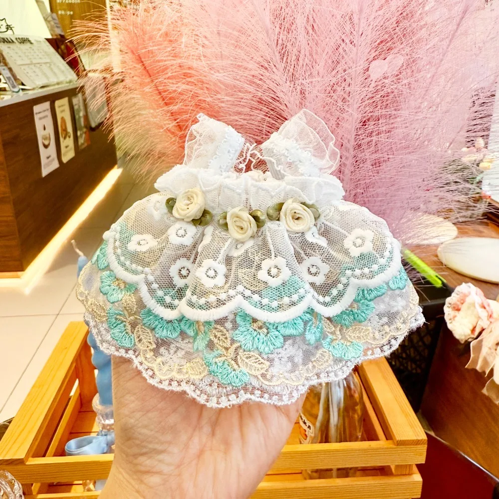 

Новое кружевное платье розы 15-23 см, хлопковая кукольная одежда, красивое нежное платье-бретелька, милые аксессуары для кукол для куклы