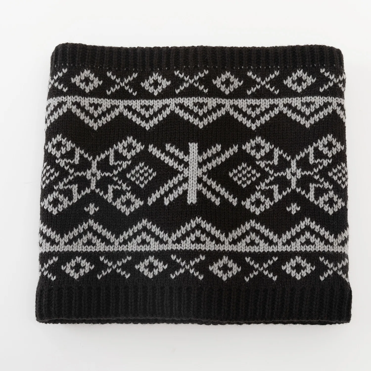 Winter Snowflake Unisex Knitted Warm Scarf Autumn Ring Women Bandana Scarf Fleece Men Headband Neck Shawl