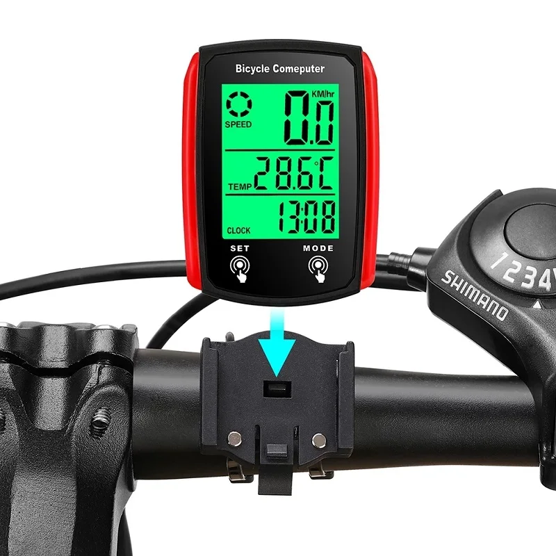 CNC Cycling Computer GPS Speedometer Waterproof Bike Comput Wired Odometer Bicycle Stopwatch With Green Back Backlight English