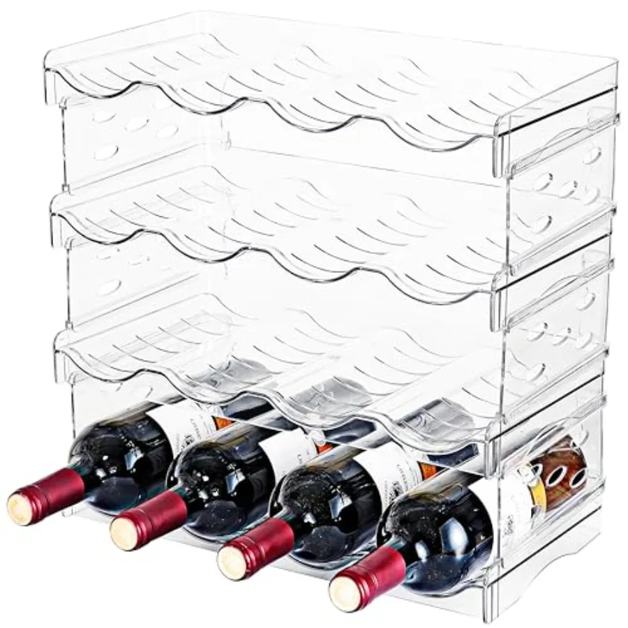 

Stackable Wine Rack, Wine Bottle Holder for Inside Cabinet, for Pantry, Refrigerator, Countertop Organization