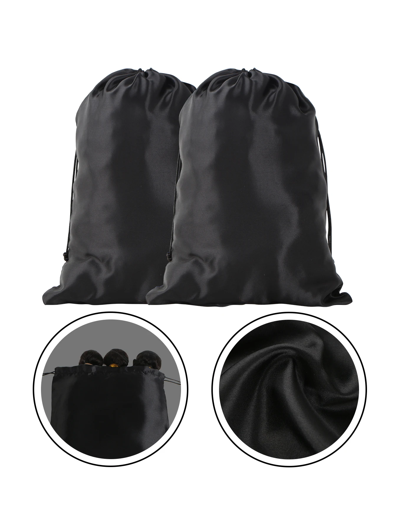 20 color choice 25x35cm satin storage bag for wigs or bundles drawstring bag for travel essentials