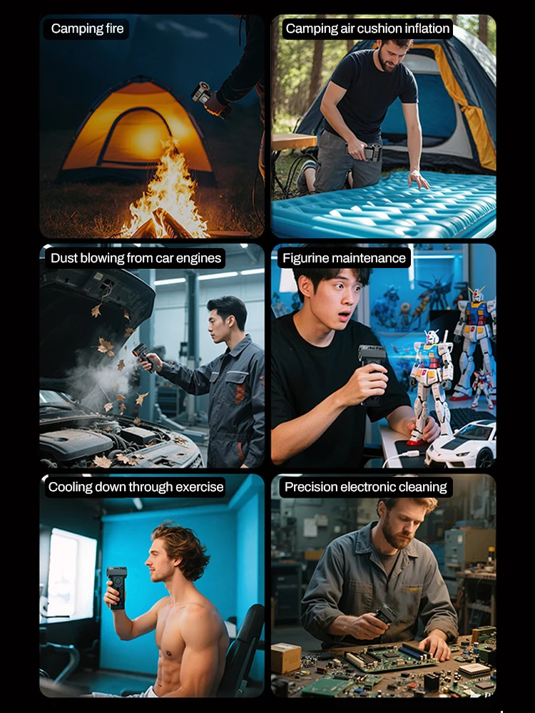 

Air Jet Blower 880000RPM Strong Blowing Force Powerful Dust Blower HD Air Vacuum Cleaner Compressed Air Duster With LED Lights