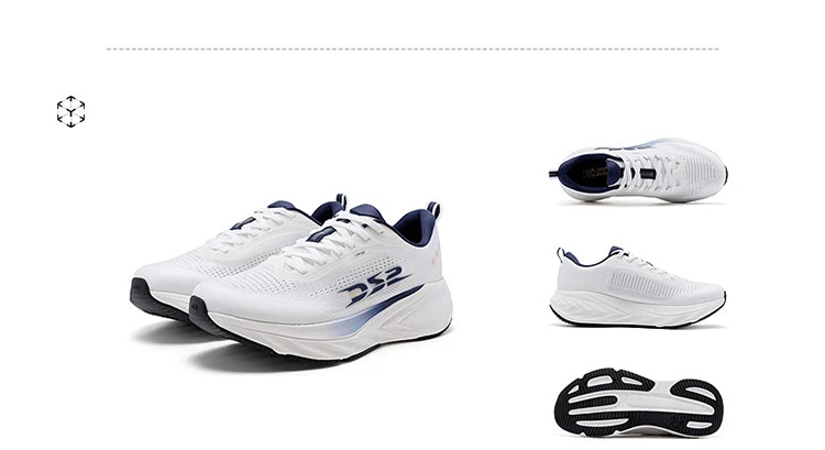 QIAODAN DS2 2nd Gen Men's Wide Toe Box Running Shoes Breathable Mesh Lightweight Shock Absorbing Sports Sneakers QXB023263220R