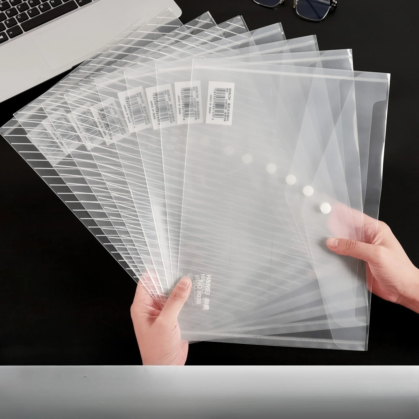 

Офисные канцелярские принадлежности, прозрачная сумка для файлов на пуговицах, студенческая пластиковая сумка для хранения тестовой бумаги, водонепроницаемая утолщенная сумка для файлов формата А4