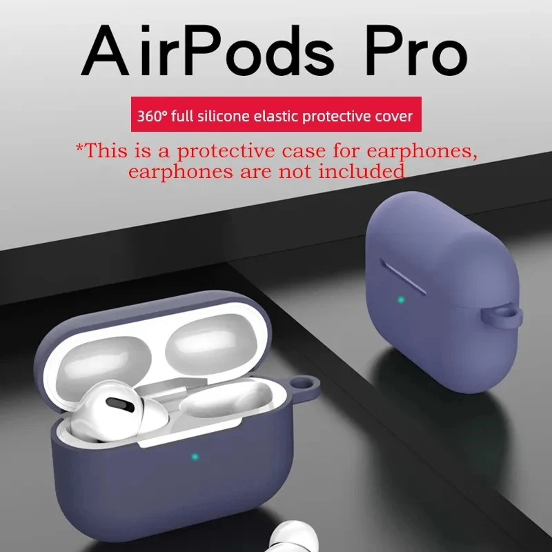 Silicone Case For Apple Airpods Pro Cover Wireless Bluetooth Earphone Case with Hook hole Anti-Lost For Apple AirPods Pro Cover