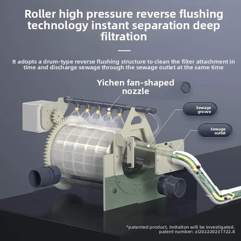

FY1 fish pond filter automatic backwash sewage aquaculture high density equipment drum