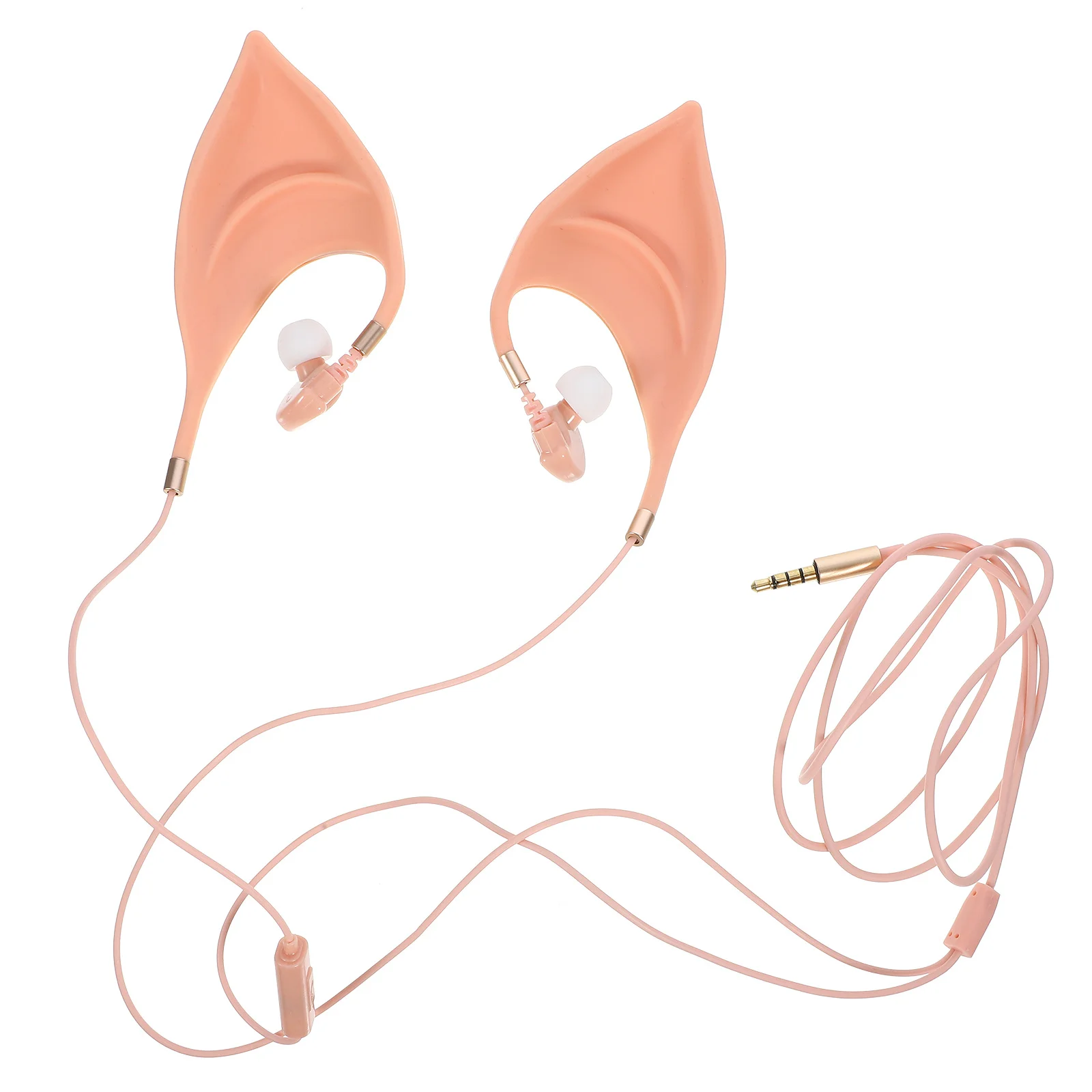 

Elves Ears Headphones In-Ear Earbuds With Mic Clear Sound Silicone Caps For Halloween Cosplay Party Compatible 3.5Mm Audio