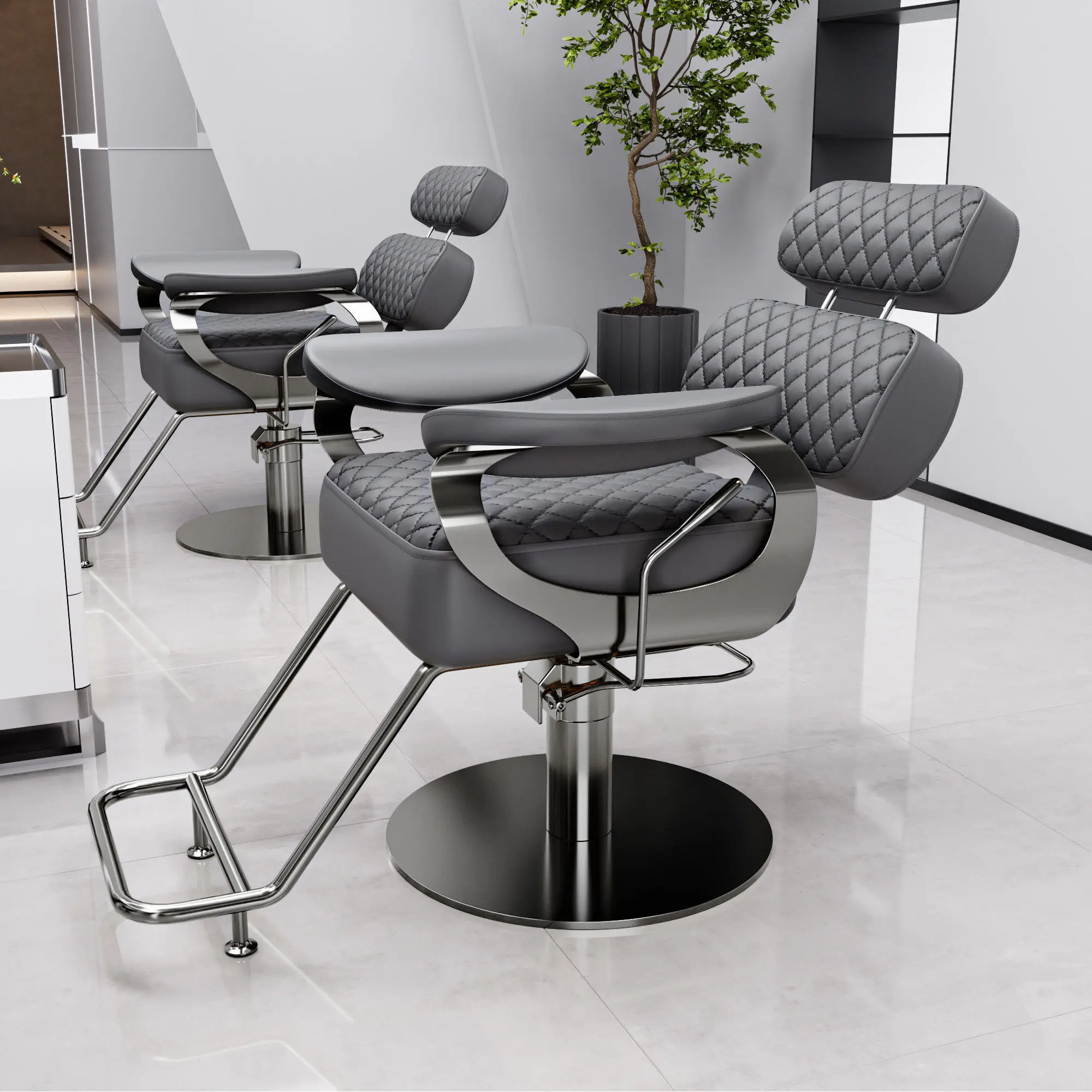 Shop Trendy Barber Chair Nordic Modern Design Classic Barber Chair Luxury Style Kapperstoel Salon Furniture - view 3