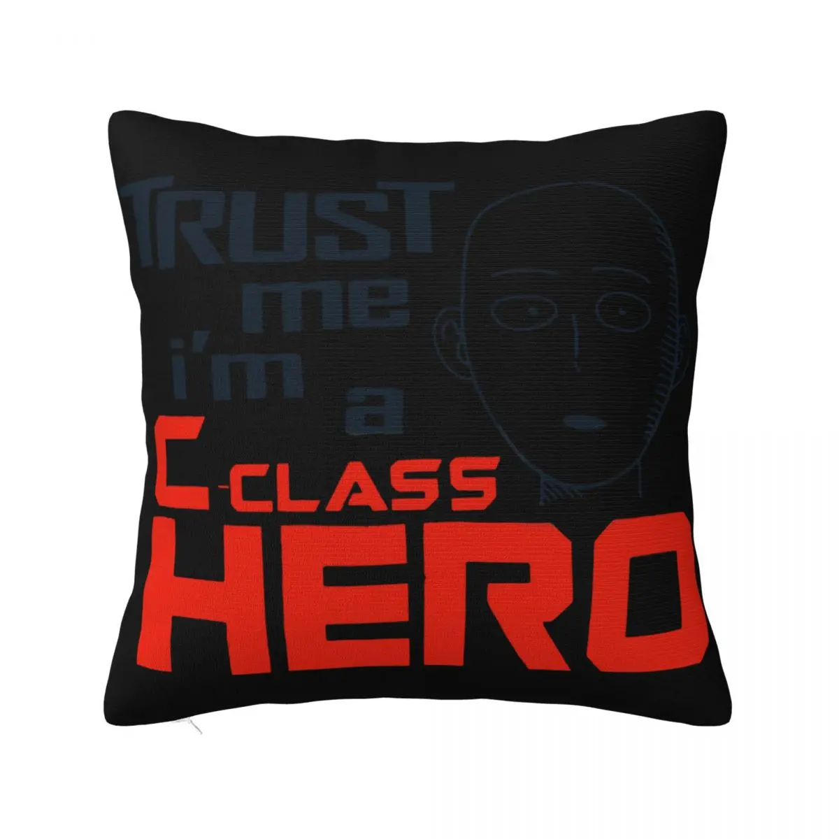 Anime One Punch Man Saitama C Class Hero Polyester Manga White Xxl Humour Trend Pillow Case