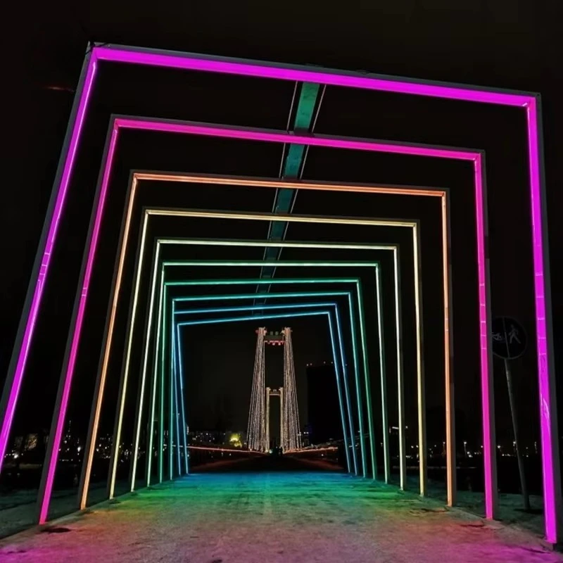 

Hoyechi Giant Light Tunnel for Event Light Emitting Diode Arch with String Lights Wedding Entrance Arch