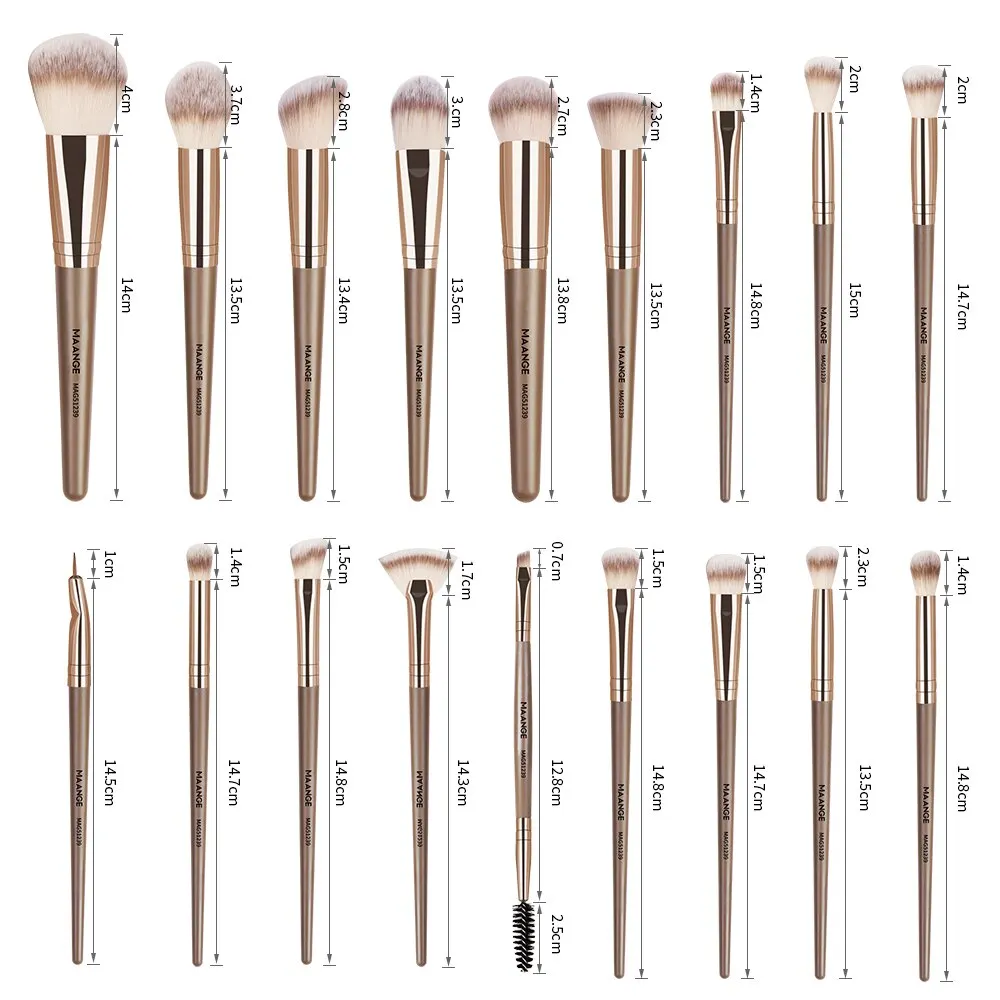 MAANGE 18pcs Professional Makeup Brushes Dense Bristle Foundation Powder Eyeshadow Facial Brushes Set For Cosmetic Beauty Tool