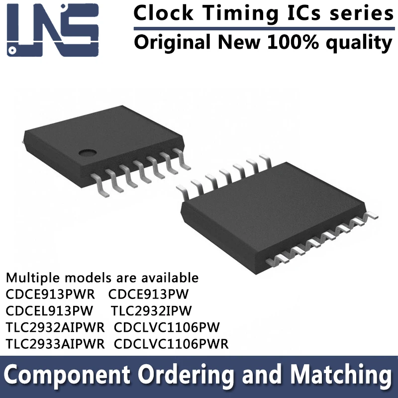 1pcs CDCE913PW CDCE913PWR CDCEL913PW TLC2932IPW CDCLVC1106PW TLC2932AIPWR TLC2933AIPWR CDCLVC1106PWR TSSOP-14 Clock Timing ICs