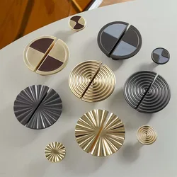 Gold Semicircular Door Handle Light Luxury Cabinet Shoe Cabinet Wardrobe Door Handle Black Round Single Hole Furniture Handles